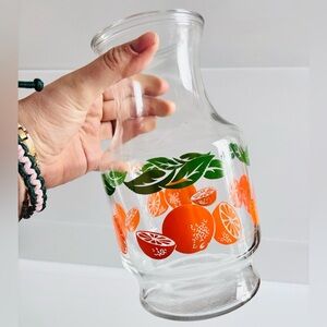 Anchor Hocking Vintage Citrus Print Glass Carafe